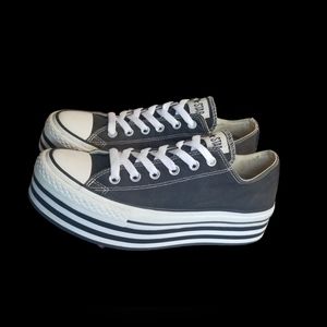 Converse All Star platform sneakers black and white